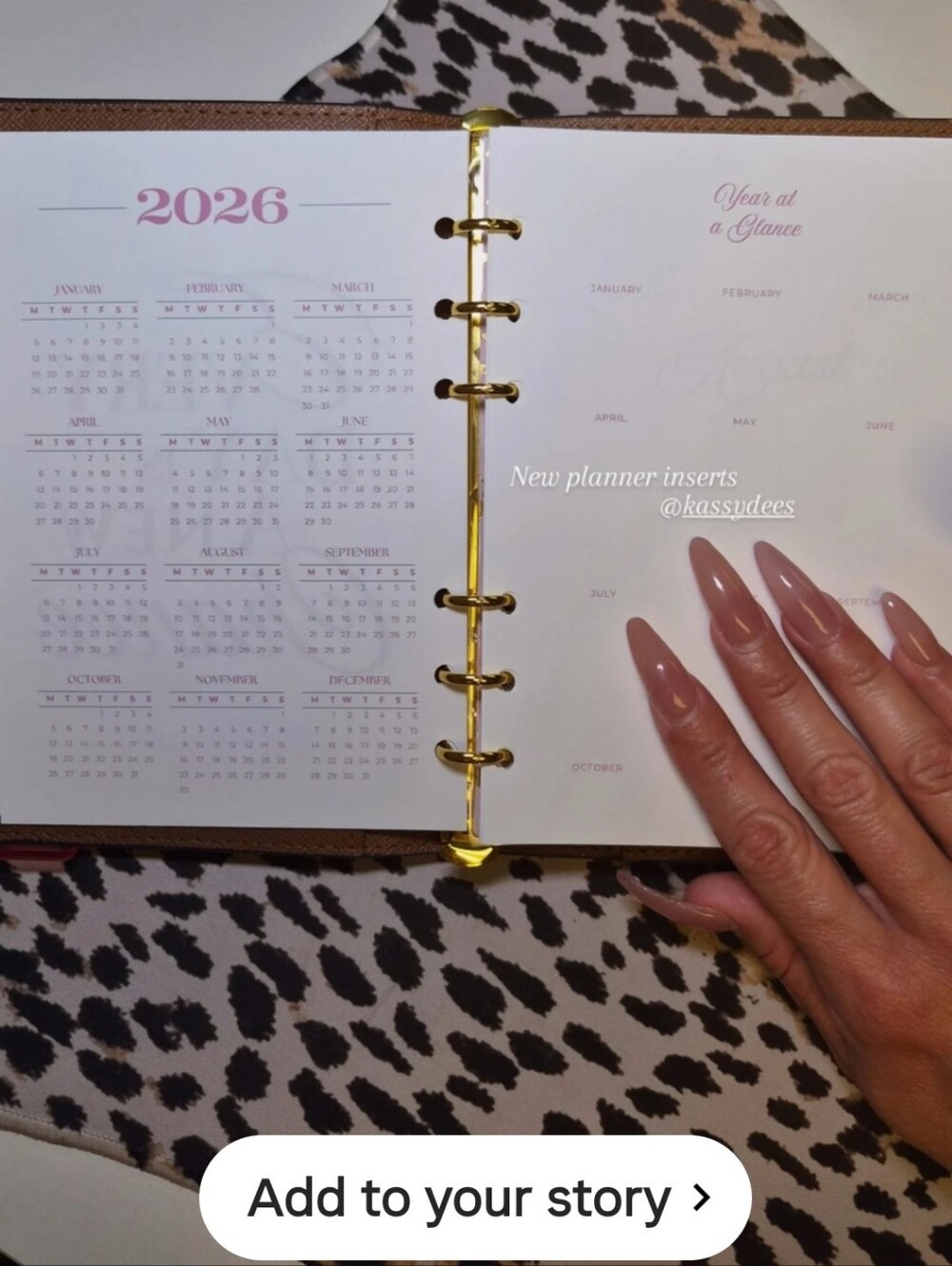 PINK Planner Inserts 12 Month -Made To Order
